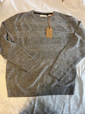 Weatherproof Men's Gray Crewneck Sweater - Textured Knit